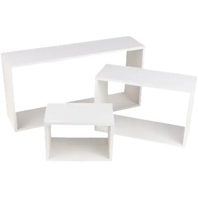 DOMAX ЕТАЖЕРКИ ПРАВОЪГЪЛНИ frs 1 600/380/170мм БЯЛ К-КТ 3бр (67911 , 66653)