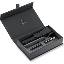 Parker 1502/3191647 IM Premium Black GT plniace pero darčeková súprava s koženým puzdrom