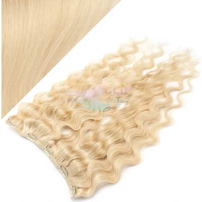 Vlnitý clip in pás 60cm 100% lidské vlasy - beach blond #613