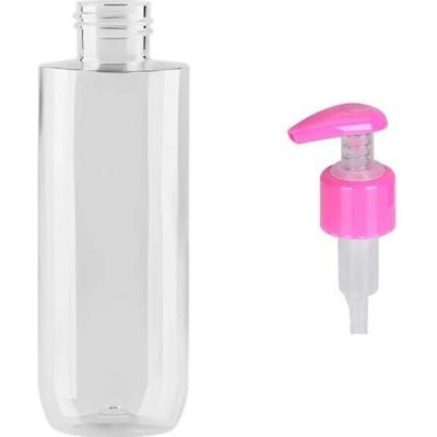 Ambra Plastová lahvička čirá s růžovou pumpičkou 150 ml