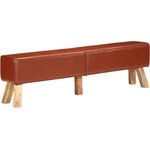 vidaXL Пейка гимнастическа, кафява, 160 см, естествена кожа (356384)