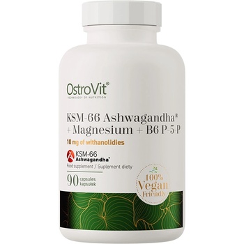 OstroVit KSM-66 Ashwagandha + Magnesium + B6 P-5-P, 90 Veg Capsules