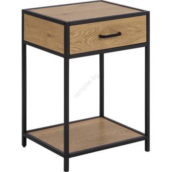 Actona Нощно шкафче saron, дъб/черно (ao0032)