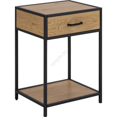 Actona Нощно шкафче saron, дъб/черно (ao0032)