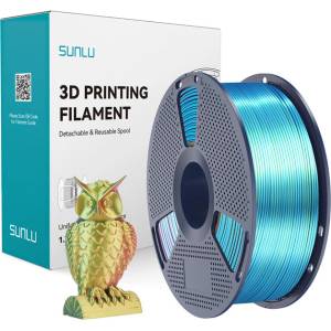 Sunlu PLA+ копринен трицветен филамент (червен, жълт и зелен) (PLA+ Silk TC R Y G)