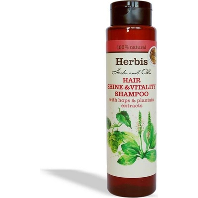 HERBIS Šampon pro lesk a vitalitu vlasů s výtažky z chmele a jitrocele 300 ml