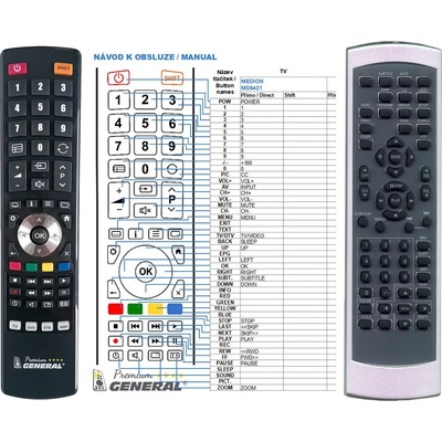 GENERAL MEDION MD6421 - съвместимо дистанционно управление на марката General (MD6421)