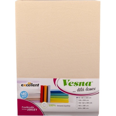 Vesna Prostěradlo mako bavlna jersey krémové 90x200