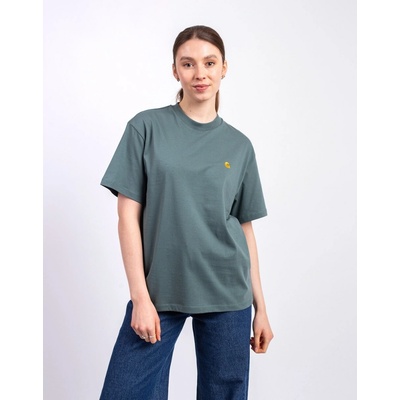 Carhartt WIP W' S S Chase T Shirt Silver Pine Gold