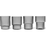 ferm LIVING Чаша за вода RIPPLE 200 ml, комплект от 4 бр. , сив, твърди LIVING (FERM100127112)