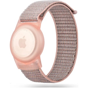 Tech-Protect Плетена каишка с калъф за Apple AirTag от Tech-Protect Nylon - Розова (9589046926037)