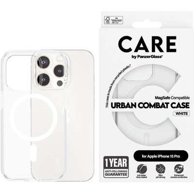 Panzer Калъф CARE - Flagship, iPhone 15 Pro, MagSafe White, прозрачен (5715685005534)