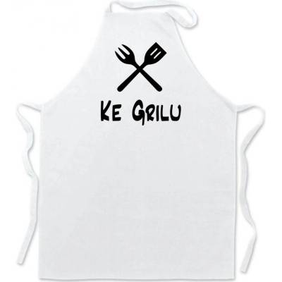 Povidlo.cz Zástěra Ke grilu Bílá