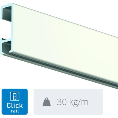 Artiteq Nástěnná lišta Click Rail, bílá - 300 cm