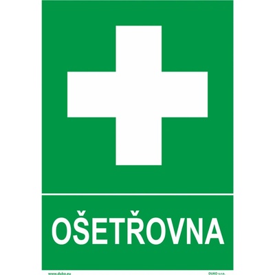 DUKO OŠETŘOVNA Formát: 210 x 297 mm, Materiál: plast 5 mm, samolepící vinylová fólie