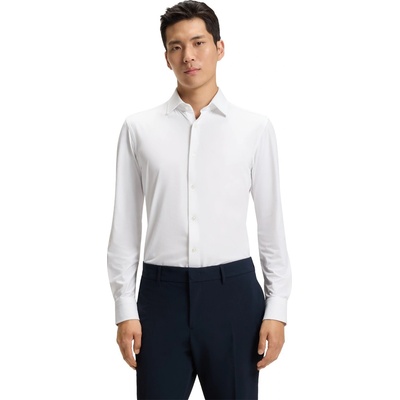 HUGO BOSS Риза с дълъг ръкав Boss Men's P Hank Kent Long Sleeve Oxford Shirt - White
