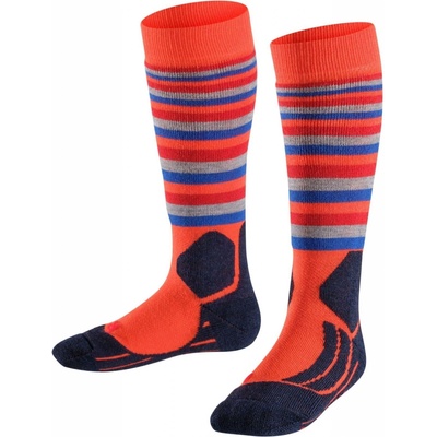 FALKE SK2 Stripe Kids Skiing Socks - samba orange