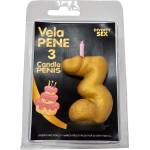  Свещ във формата на пенис, цифрата 3 - Penis Shape Candle Gold (D-246298)