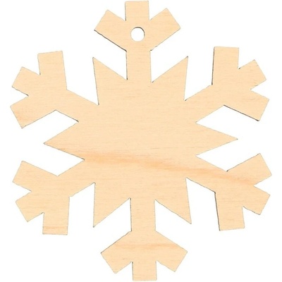 Ideal drevená dekorácia na zavesenie vločka 6,1 x 6,1cm