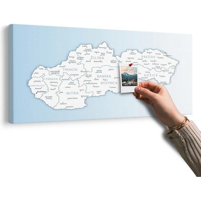Obraz na korku mapa Slovenska - 120x60 flags