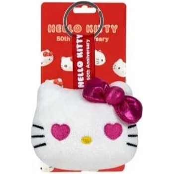 Přívěsek na klíče Plyšová Hello Kitty 50.výročí růžová 7cm