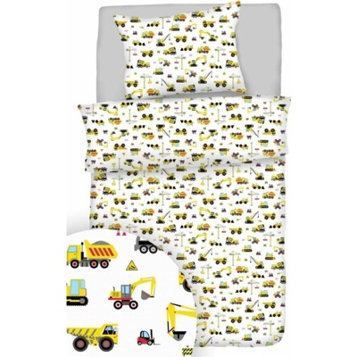 TiaHome obliečky bavlna Stavebné stroje 90x70 140x200