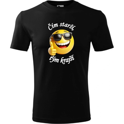 Pánske tričko Čím starší, tým krajší čierna