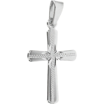 Argento Stříbrný přívěsek křížek s ručním gravírem 85825