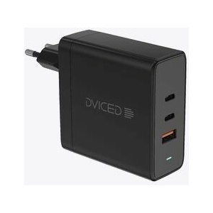 Dviced Wall charger 65W GaN 1 USB-A, 2 USB-C EU w cable - Black (DV221013)