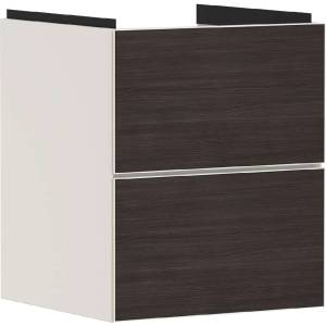 Hansgrohe Xevolos E - Шкафче за умивалник 58x48x48 см, 2 чекмеджета, матово бежово/тъмен дъб 54173730 (54173730)