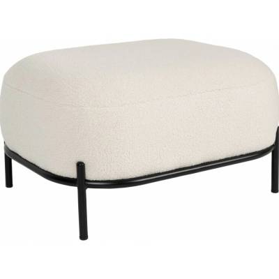 White Label Living Taburet Polly 66 cm látka teddy, bílý