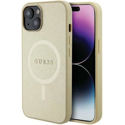GUESS Кейс Guess GUHMP15MPSAHMCB за iPhone 15 Plus 6.7", златист / златист, твърд, Saffiano MagSafe (3666339156053)