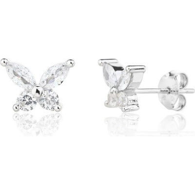 Jan Kos jewellery Stříbrné náušnice s bílým zirkonem MHT-271