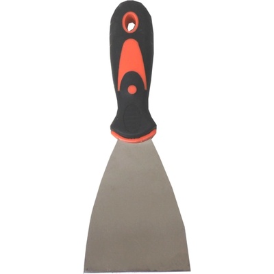 TOPTRADE nerezová špachtle 75 mm s ergonomickou gumovou rukojetí (Profi provedení, šířka 75 mm, nerezová ocel, gumová rukojeť)