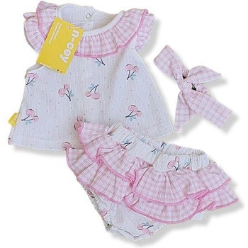 Myrat Baby Детски комплект черешки туника, гащички и лента за глава розово