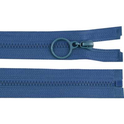 Kostěný zip No 3 délka 30 cm s kroužkem, malé, 220 modrá jeans tmavá