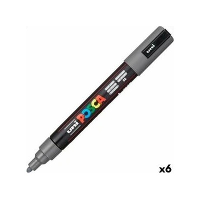 POSCA Маркер за акрилна боя POSCA PC-5M Тъмно сив 1, 8-2, 5 mm (6 броя)