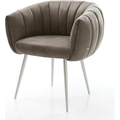 Delife Jada-Flex mikrovlákno taupe vintage 4 nohy zúžené nerezová ocel taštičkové pružiny