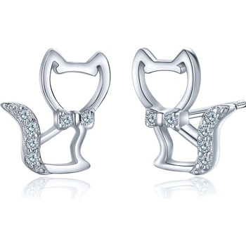 Olivie Russo strieborné náušnice MAČKA 2802