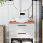 vidaXL Плот за баня 80x40x2, 5 см масивно дърво бук (356001)