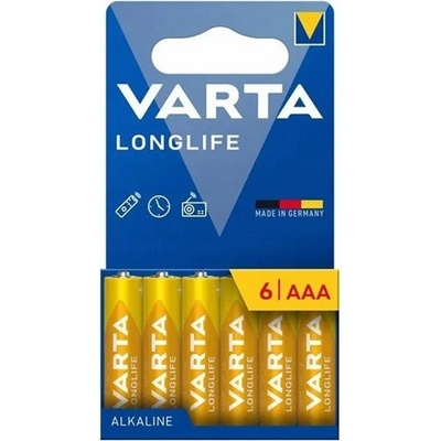 VARTA longlife батерия с дълъг живот aaa, алкална, 6 бр. в опаковка 25147203 (25147203)