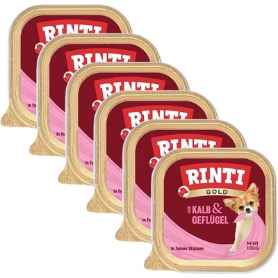 RINTI Ваничка Rinti Gold Mini Adult телешко и птиче 6 x 100 г
