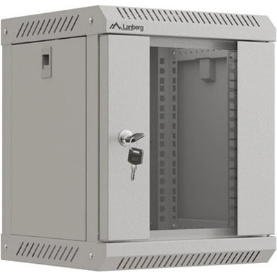 Lanberg Комуникационен шкаф Lanberg WF11-3306-10S, 10", 6U, 37 x 30 x 30 cm, товароносимост до 30кг, сив (WF11-3306-10S)