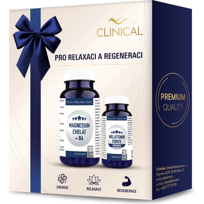 Clinical Magnesium Chelát B6 + Melatonin Forte Original 100 tablet + 30 tablet