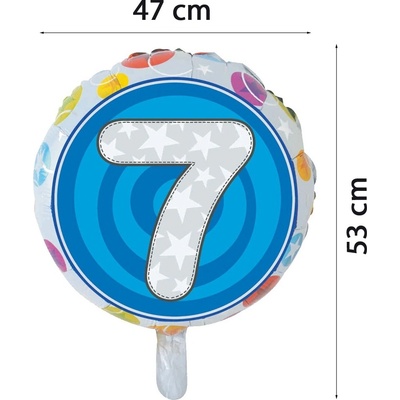 FUN RAG Sil 60074 Fóliový balón číslo 7 strieborný 53 x 47 cm