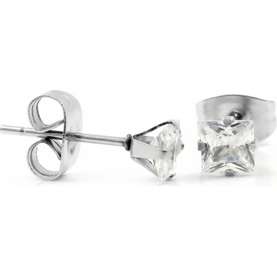 BRUNOshop.cz Náušnice ČTVEREČKY s kamínkem 0,4 cm S2678