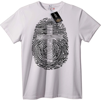 NOONEBRAND Тениска Дизайн Отпечатък на Пръст - S, White