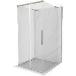 Mexen Rox-3S L трислойна плъзгаща се душ кабина 95 x 95 см, прозрачна, четкан никел - 8C2L-095-095-97-00-3S (8C2L-095-095-97-00-3S)