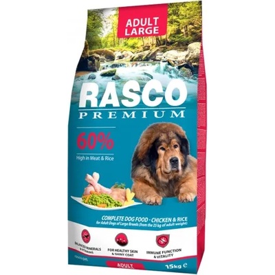 Rasco Premium RASCO Premium Adult Large Breed - Премиум храна с пиле и ориз за пораснали кучета от големи и гигантски породи, 15 кг, Чехия 1704-10337
