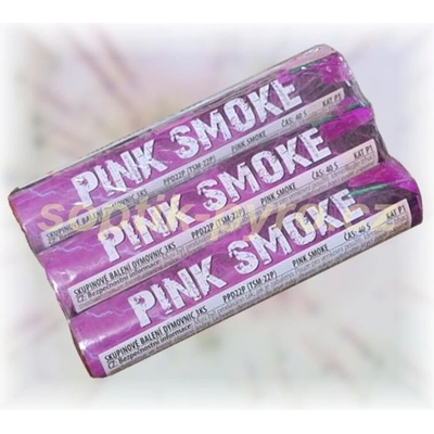dýmovnice značkovací PINK SMOKE balení 3 kusy